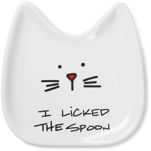 Pavilion Gift Company - Licked the Spoon - 5" Ceramic Spoon Rest - Spoon Rests - 1 of 4