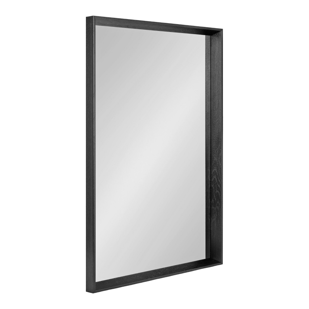 Photos - Wall Mirror 24"x36" Quato Rectangle  Black - Kate & Laurel All Things Decor: Embossed Texture, No Assembly Required