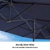 PURPLE LEAF 15ft Patio Market Umbrella and Base Double-Sided Rectangle Outdoor Table Sun Umbrellas with Crank - 4 of 4