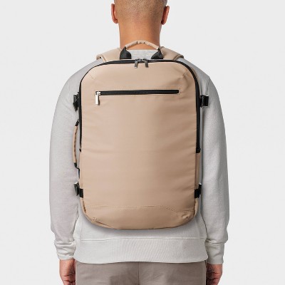 35L Travel Backpack Beige - Open Story™️: College Book Bag, 17 Laptop Ready