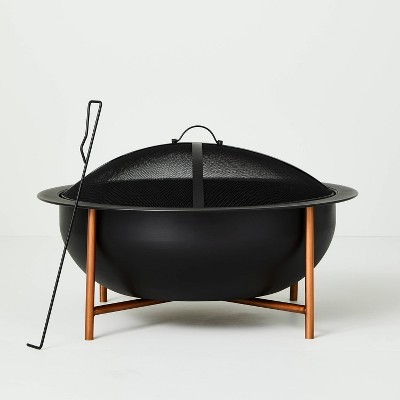 30" Wood Burning Steel Fire Pit Black - Hearth & Hand™ with Magnolia