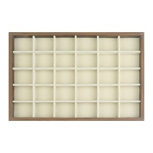 Unique Bargains Girls' Velvet Brown Jewelry Organizer Trays with Removable Dividers - 1 of 4