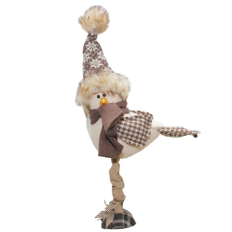 Northlight 7.75" Brown and Beige Standing Bird with Hat Christmas Tabletop Decor, 1 of 3