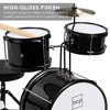 Best Choice Products Kids Beginner 3-Piece Drum, Musical Instrument Set w/ Sticks, Cushioned Stool, Drum Pedal - image 4 of 4