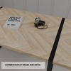 59" Modern Industrial Dining Table, 4-6 People, 1.5" Thick Engineering Wood Tabletop and Rectangular Metal Legs, for Home & Kitchen - Light Wood Color - 4 of 4