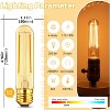 Runesay Dimmable E26 40 Watt Tubular Light Bulbs, 4W T10 LED Light Bulbs, 2200K Soft White Type T Tulb Flicker-Free, 4.96 in., 350 Lumens, 2 Pack - 2 of 4