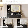 Makeup Vanity Desk with Mirror, Desk with Lights in 3 Colors, Girls Vanity Table with Charging Station, 4 Drawers, 6 Storage Shelves for Bedroom - 4 of 4