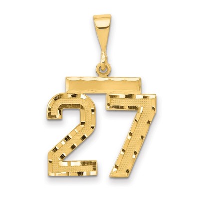 Black Bow Jewelry 14K Yellow Gold, Varsity Collection, Medium D/C Pendant Number 27