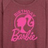 Women's - Barbie - Birthday Lightweight French Terry Wide Neck Long Sleeve Shirt - 2 of 4