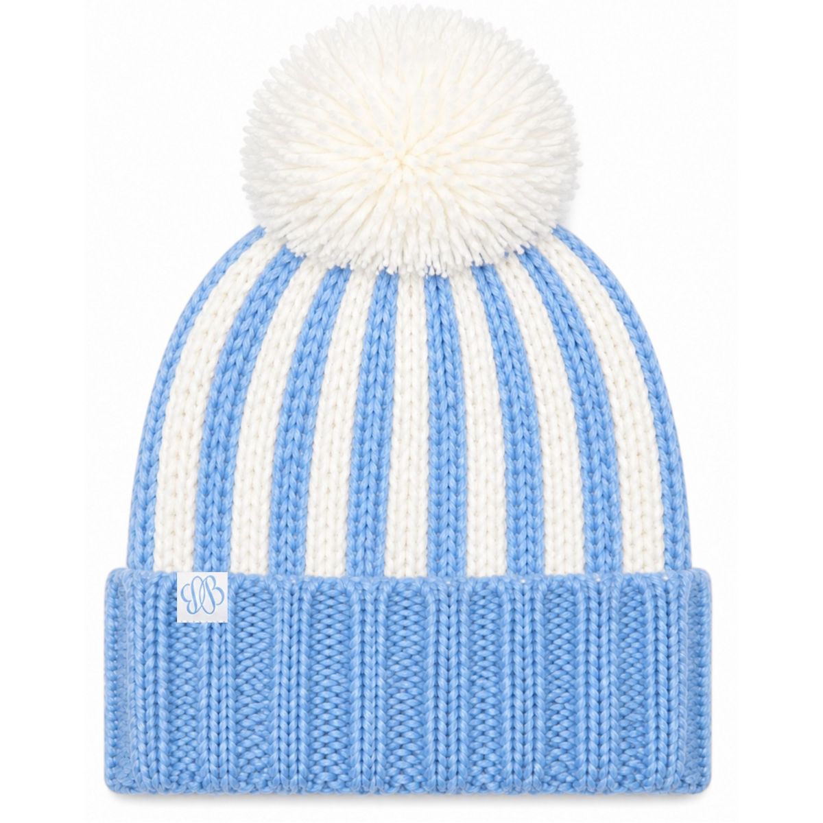 Bits & Bows Youth Regatta Striped Bobble Hat, Blue/White