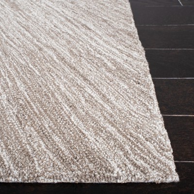 Elegant Taupe Handmade Tufted Wool Runner Rug 27" x 9"