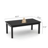 Arceso Outdoor Coffee Table, HDPS Black Patio Coffee Tables for Outside Rectangle, Adjustable Levelling Feet/Weather Resistant，Black - 4 of 4