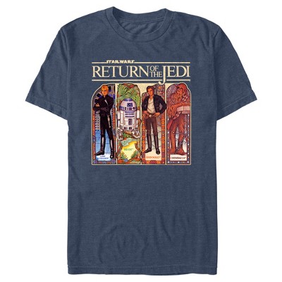 Men's Star Wars: Return of the Jedi Retro Character Cards T-Shirt - Navy  Blue Heather - 2X Large
