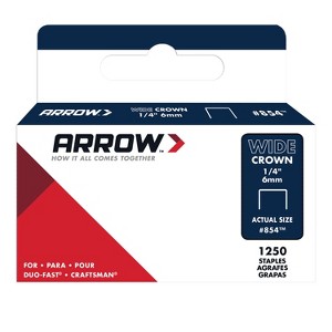 Arrow 854 Heavy Duty Wide Crown Staples for Craftsman/Duo-Fast, 1/4Inches x 1/2Inches, 1250ct - 1 of 1