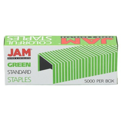 JAM Paper 5000ct Standard Size Colorful Staples - Emerald Green