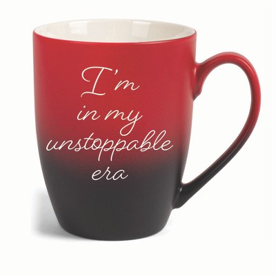 Elanze Designs In My Unstoppable Era Two Toned Ombre Matte 10 ounce New Bone China Coffee Tea Cup Mug For Your Favorite Morning Brew, Red and Black