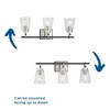 Progress Lighting Cassell 3-Light Vanity Fixture, Brushed Nickel/Matte Black, Clear Glass Shades, Damp Rated - 2 of 3