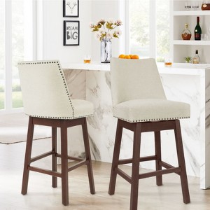 Hyleory 29.5'' Solid Wood Swivel Bar Stool(Set of 2) - 1 of 4