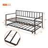 NicBex Twin Size Day Bed Daybed with Trundle Metal Frame Sleeper Sofa with Flexible Bed for Apartment, Black - 2 of 4