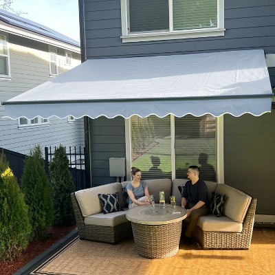 ALEKO 13 x 10 feet Retractable Black Frame Home Patio Canopy Awning 13'x10'