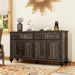 Brafabhome Sideboard with 4 Doors and 4 Drawers, 62'' Wide Buffet Storage Cabinet with Shelves for Kitchen Dining Room - 1 of 4