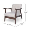 Modern Accent Armchair, Upholstered Modern Chairs With High Back, Mid-Century Comfy Lounge Arm Chair With Wood Frame & Soft Cushion For Bedroom - 2 of 4