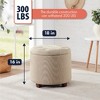 Ornavo Home Upholstered Round Tufted Storage Ottoman with Wooden Legs - 2 of 4