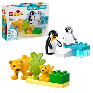 LEGO DUPLO Town Wild Animal Families Penguins & Lions Preschool Learning & Building Toy 10442 - 1 of 4