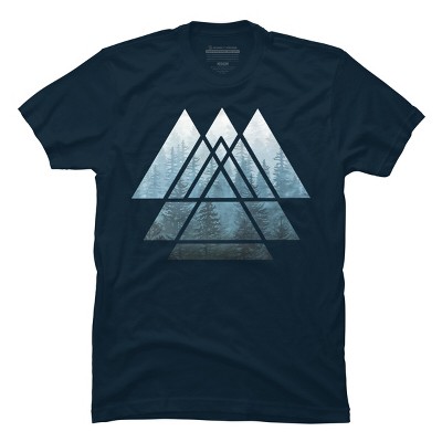 Men's Design By Humans Sacred Geometry Triangles - Misty Forest By Maryedenoa T-Shirt