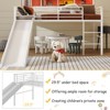 Infans Twin Metal Loft Bed with Slide Guardrails Built-in Ladder Low Bed Frame White - 2 of 4