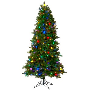 Nearly Natural 6.5-ft Montana Mountain Fir Artificial Christmas Tree with 450 Multi Color LED Lights and Instant Connect Technology - 1 of 4