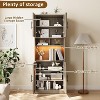 71” H Storage Cabinet with Microwave Shelf and LED Light, Doors and Shelf, Hutch Cabinet with Storage for Dining Room, Living Room, Bathroom, Oak - 2 of 4