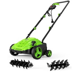 SWIPESMITH Electric Corded Lawn Mower Walk-Behind Dethatcher Scarifier - 1 of 4