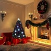 Tangkula 6'Pre-Lit Fiber Optic Artificial Christmas Tree w/ Snowflakes (Indoor/Outdoor) - image 2 of 4