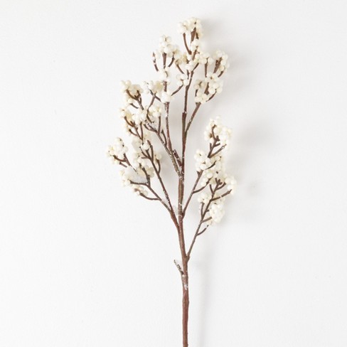 Sullivans Artificial Budding Snow Berry Branch White 30.5