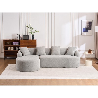 NicBex Couches for Living Room Modern Sectional Couch Chenille Upholstered 3-seater Sofa Couch Combining Chaise Longue
