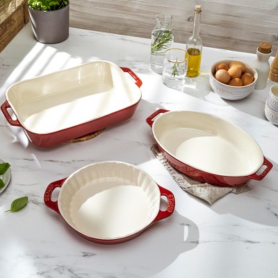 Cherry Red Ceramic 9-inch Pie Dish