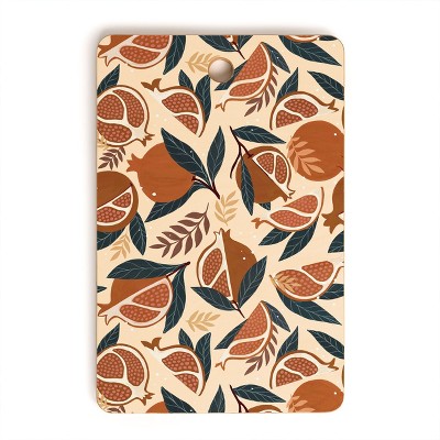 Avenie Pomegranate Terracotta Cutting Board Rectangle - Deny Designs