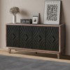TIRAMISUBEST American Country Antique Cabinet,4-Door Fluted Sideboard - 4 of 4