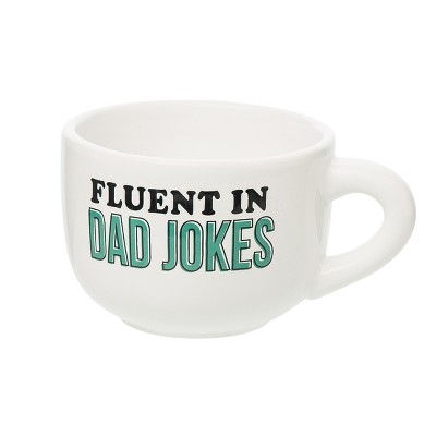 Totalee Gift Dad Jokes Cappuccino Mug Ceramic White 24 oz