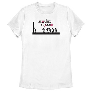 Women's Squid Game Stick Figure Red Light Green Light T-Shirt - 1 of 4