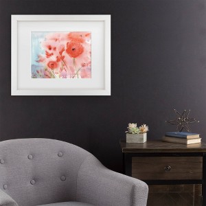 Trademark Fine Art Sheila Golden Poppy Field 3 Matted Framed Art - 1 of 4