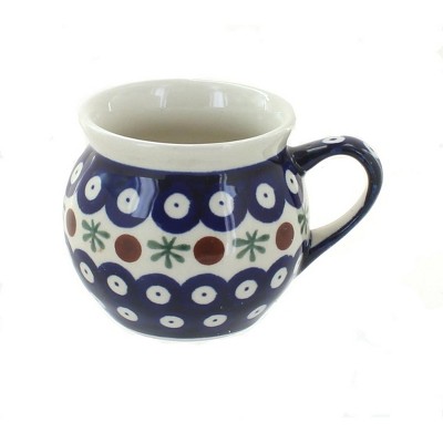 Blue Rose Polish Pottery Nature Small Bell Shape Mug