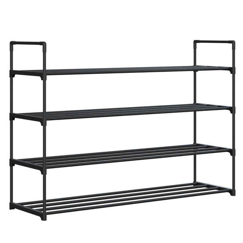 Home-Complete 4-Tier Shoe Rack for 20 Pairs, Black, 1 of 10