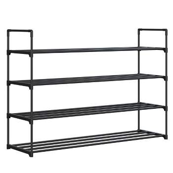 Home-Complete 4-Tier Shoe Rack for 20 Pairs, Black