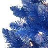 6.5ft Puleo Pre-Lit Blue Artificial Christmas Tree Clear Lights: Flame-Retardant, Hinged Branches, Easy Setup - 3 of 3
