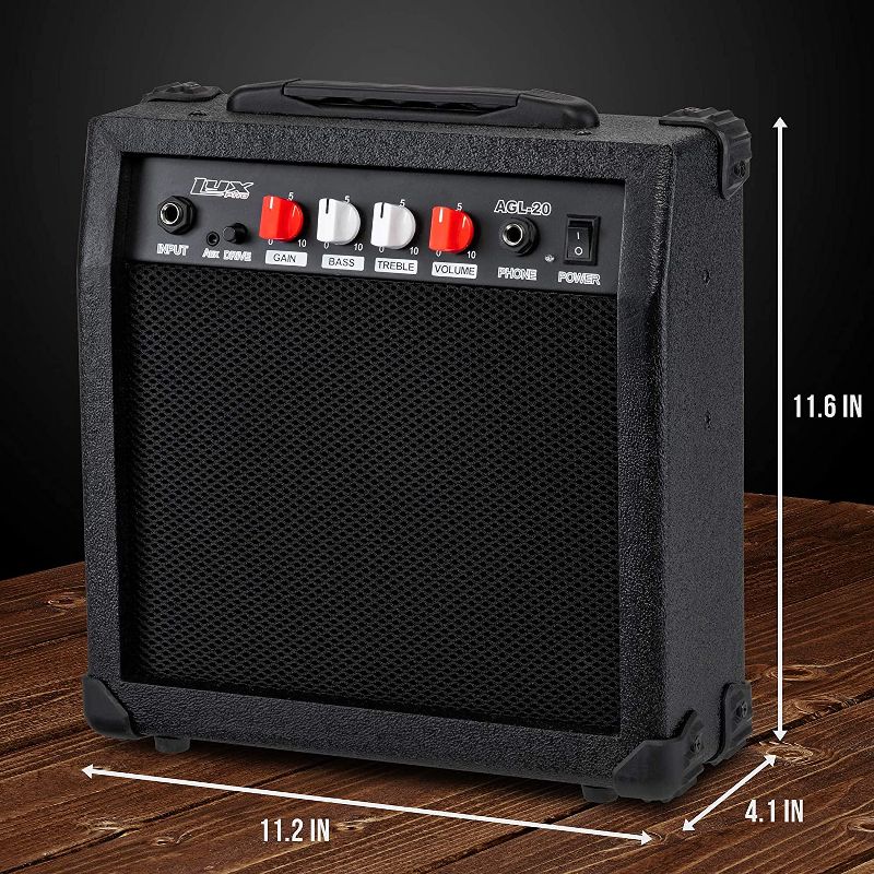 LyxPro Electric Guitar Amp, 20w Portable Mini Amplifier, 4 of 6