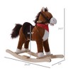 Ruvalino Baby Bouncers and Rockers Toddler Chair Plush Rocking Horse Toy with Scarf for Playroom Living Room, Brown, 25.5"*10.3"*21.8" - 3 of 4
