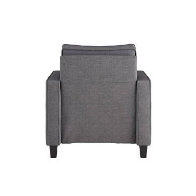 Cozy Nook 30" Gray Fabric and Wood Accent Armchair