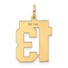 Black Bow Jewelry 14k Yellow Gold, Jersey Collection, Medium Number 13 Pendant - 3 of 4
